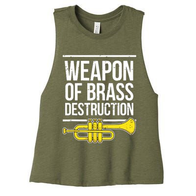 Funny Trumpet Player Marching Band Trumpeter Brass Player Women's Racerback Cropped Tank