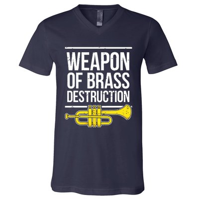 Funny Trumpet Player Marching Band Trumpeter Brass Player V-Neck T-Shirt