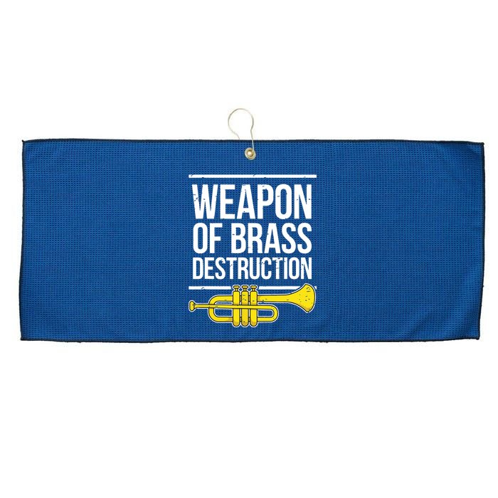 Funny Trumpet Player Marching Band Trumpeter Brass Player Large Microfiber Waffle Golf Towel