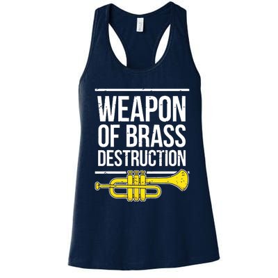 Funny Trumpet Player Marching Band Trumpeter Brass Player Women's Racerback Tank