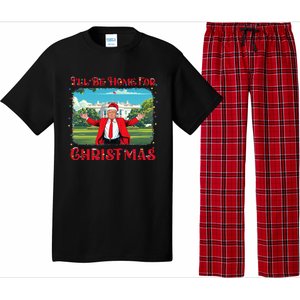 Funny Trump Pajamas ILl Be Home For Christmas Santa Xmas Pajama Set