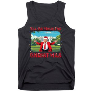 Funny Trump Pajamas ILl Be Home For Christmas Santa Xmas Tank Top