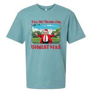 Funny Trump Pajamas ILl Be Home For Christmas Santa Xmas Sueded Cloud Jersey T-Shirt