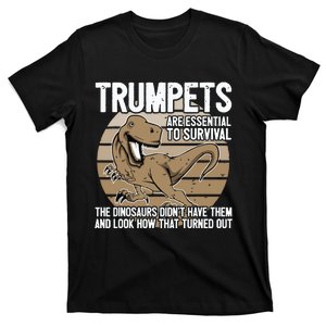 Funny Trumpet Player Saying Dinosaur Trumpets Are Essential T-Shirt