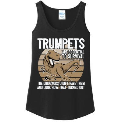 Funny Trumpet Player Saying Dinosaur Trumpets Are Essential Ladies Essential Tank