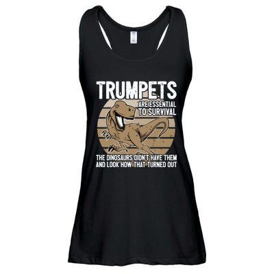 Funny Trumpet Player Saying Dinosaur Trumpets Are Essential Ladies Essential Flowy Tank