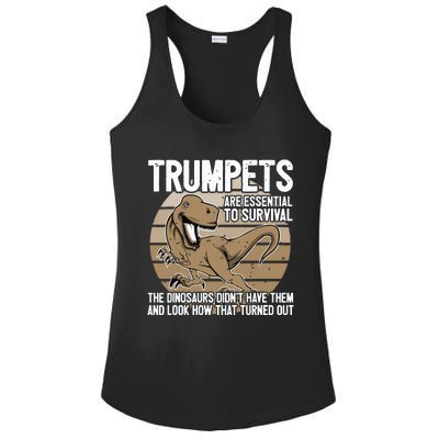 Funny Trumpet Player Saying Dinosaur Trumpets Are Essential Ladies PosiCharge Competitor Racerback Tank