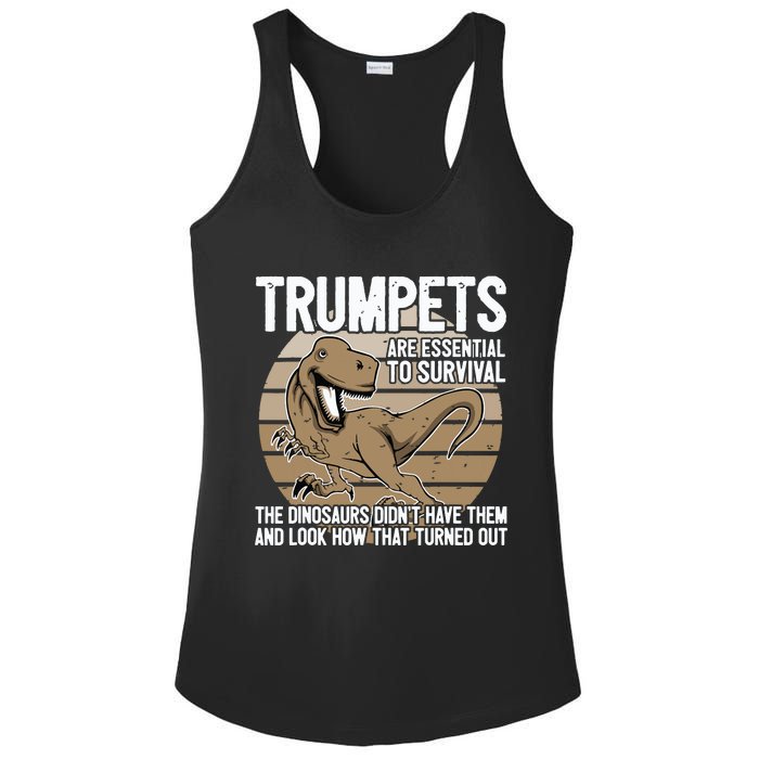 Funny Trumpet Player Saying Dinosaur Trumpets Are Essential Ladies PosiCharge Competitor Racerback Tank