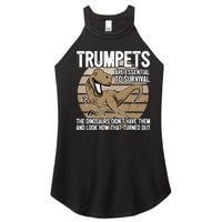 Funny Trumpet Player Saying Dinosaur Trumpets Are Essential Women's Perfect Tri Rocker Tank