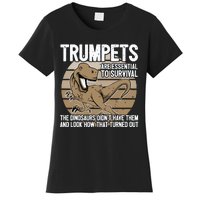 Funny Trumpet Player Saying Dinosaur Trumpets Are Essential Women's T-Shirt