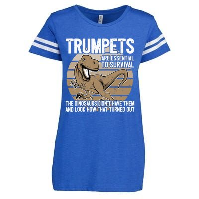 Funny Trumpet Player Saying Dinosaur Trumpets Are Essential Enza Ladies Jersey Football T-Shirt