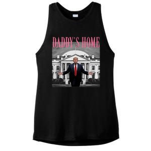 Funny Trump Pink Daddys Home  Trump 2024 Ladies PosiCharge Tri-Blend Wicking Tank