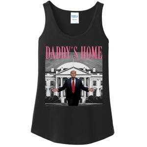 Funny Trump Pink Daddys Home  Trump 2024 Ladies Essential Tank