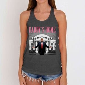 Funny Trump Pink Daddys Home  Trump 2024 Women's Knotted Racerback Tank