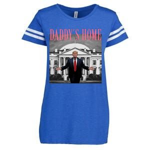 Funny Trump Pink Daddys Home  Trump 2024 Enza Ladies Jersey Football T-Shirt