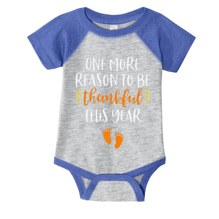 Funny Thanksgiving Pregnancy Announcement Fall Baby Reveal Infant Baby Jersey Bodysuit