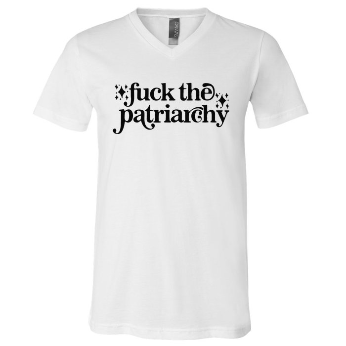 Fuck the Patriarchy Vintage Feminist ' right V-Neck T-Shirt