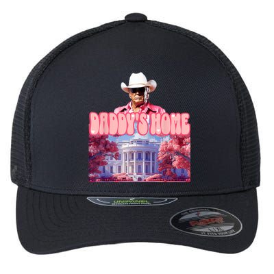 Funny Trump Pink Daddys Home  Trump 2024 Flexfit Unipanel Trucker Cap