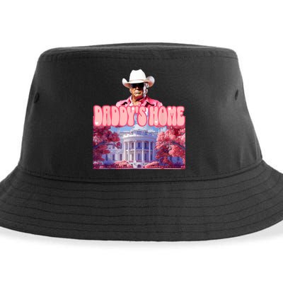 Funny Trump Pink Daddys Home  Trump 2024 Sustainable Bucket Hat