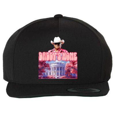 Funny Trump Pink Daddys Home  Trump 2024 Wool Snapback Cap