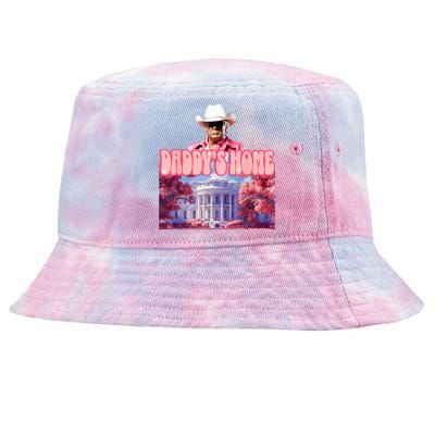 Funny Trump Pink Daddys Home  Trump 2024 Tie-Dyed Bucket Hat