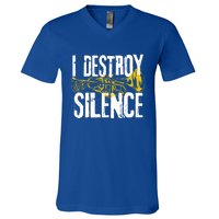 Funny Trumpet Player Marching Band Silence Destroyer Gift V-Neck T-Shirt