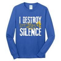 Funny Trumpet Player Marching Band Silence Destroyer Gift Tall Long Sleeve T-Shirt