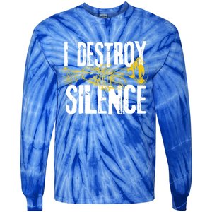 Funny Trumpet Player Marching Band Silence Destroyer Gift Tie-Dye Long Sleeve Shirt