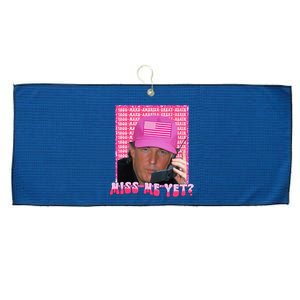 Funny Trump Pink Miss Me Yet Trump 2024 President 2024 Large Microfiber Waffle Golf Towel