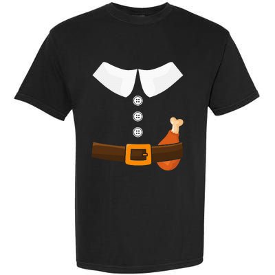 Funny Thanksgiving Pilgrim Costume With Turkey Leg Garment-Dyed Heavyweight T-Shirt