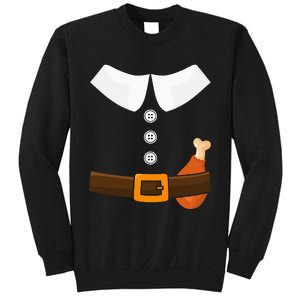 Funny Thanksgiving Pilgrim Costume With Turkey Leg Sweatshirt