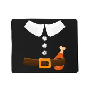 Funny Thanksgiving Pilgrim Costume With Turkey Leg Mousepad