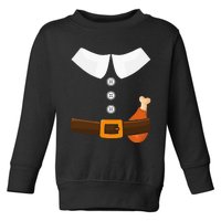 Funny Thanksgiving Pilgrim Costume With Turkey Leg Toddler Sweatshirt