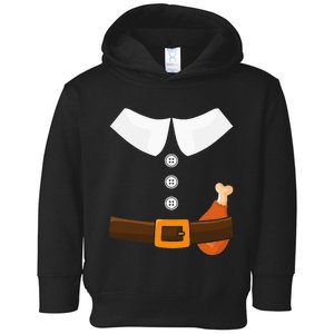 Funny Thanksgiving Pilgrim Costume With Turkey Leg Toddler Hoodie