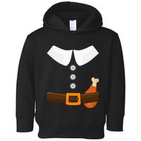 Funny Thanksgiving Pilgrim Costume With Turkey Leg Toddler Hoodie