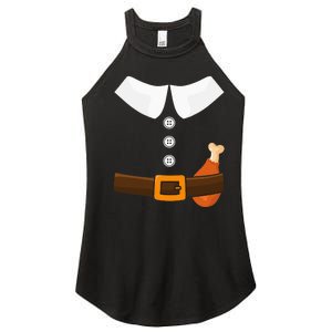 Funny Thanksgiving Pilgrim Costume With Turkey Leg Women's Perfect Tri Rocker Tank