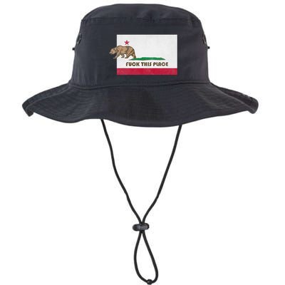 Fuck This Place California Republic Flag Funny The Bear Bucket Hat