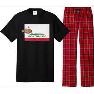 Fuck This Place California Republic Flag Funny The Bear Pajama Set