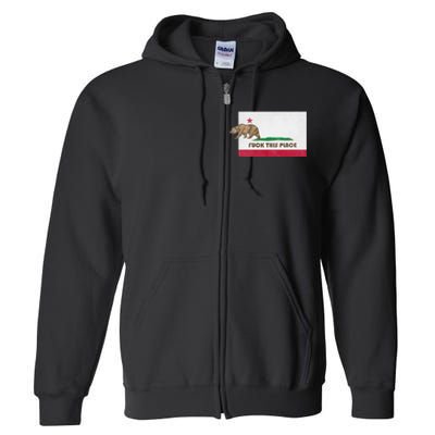 Fuck This Place California Republic Flag Funny The Bear Full Zip Hoodie