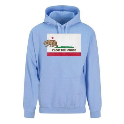 Fuck This Place California Republic Flag Funny The Bear Unisex Surf Hoodie