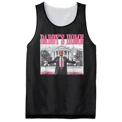 Funny Trump Pink Daddys Home  Trump 2024 Mesh Reversible Basketball Jersey Tank