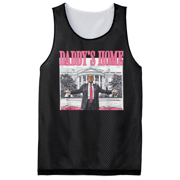 Funny Trump Pink Daddys Home  Trump 2024 Mesh Reversible Basketball Jersey Tank