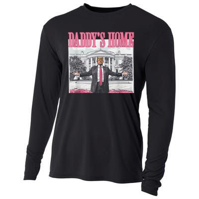 Funny Trump Pink Daddys Home  Trump 2024 Cooling Performance Long Sleeve Crew