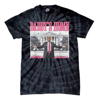 Funny Trump Pink Daddys Home  Trump 2024 Tie-Dye T-Shirt