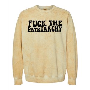 Fuck The Patriarchy Groovy Women Colorblast Crewneck Sweatshirt