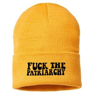 Fuck The Patriarchy Groovy Women Sustainable Knit Beanie