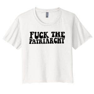 Fuck The Patriarchy Groovy Women Women's Crop Top Tee