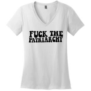 Fuck The Patriarchy Groovy Women Women's V-Neck T-Shirt