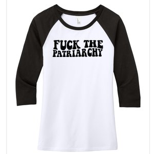 Fuck The Patriarchy Groovy Women Women's Tri-Blend 3/4-Sleeve Raglan Shirt