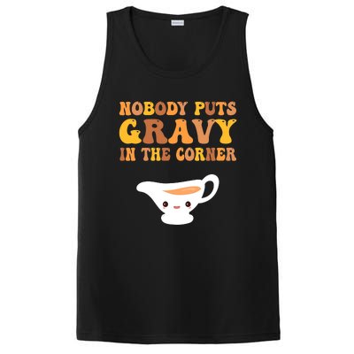 Funny Thanksgiving Puns Nobody puts gravy in the corner PosiCharge Competitor Tank